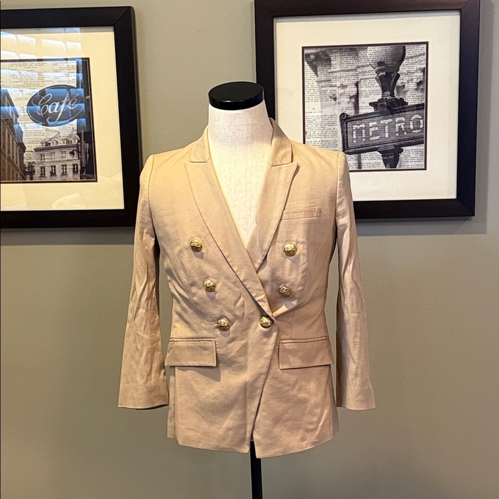 Veronica Beard - Women's Tan Double-Breasted Blazer
